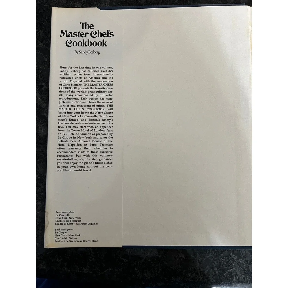 The Master Chefs Cookbook by Sandy Lesberg Vintage‎ Recipes 1980